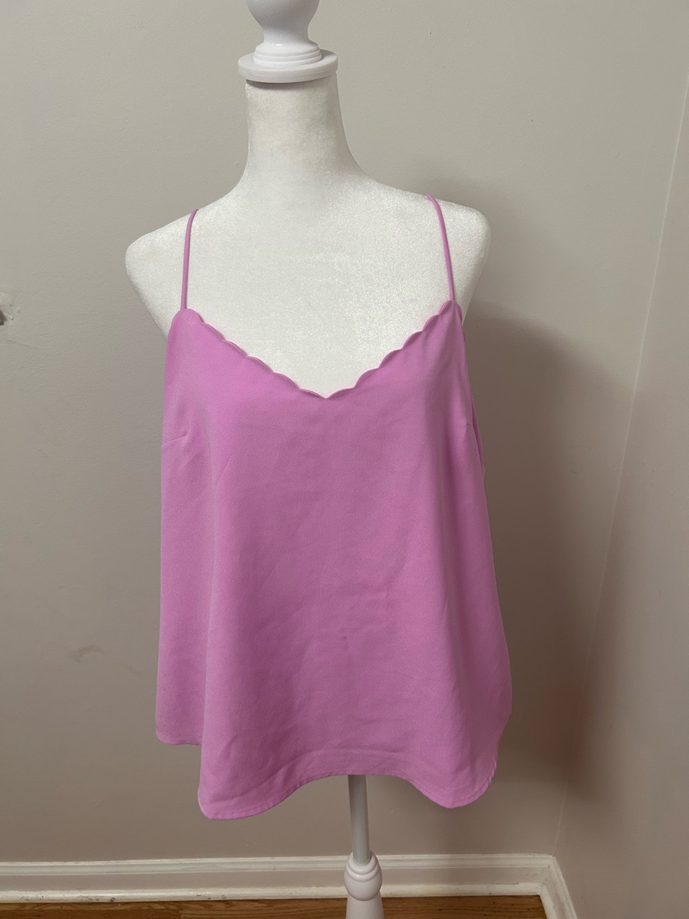 J. Crew Lavender Scallop-Trim Spaghetti Strap Camisole